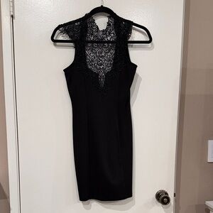 Chic Black Lace Mini Dress